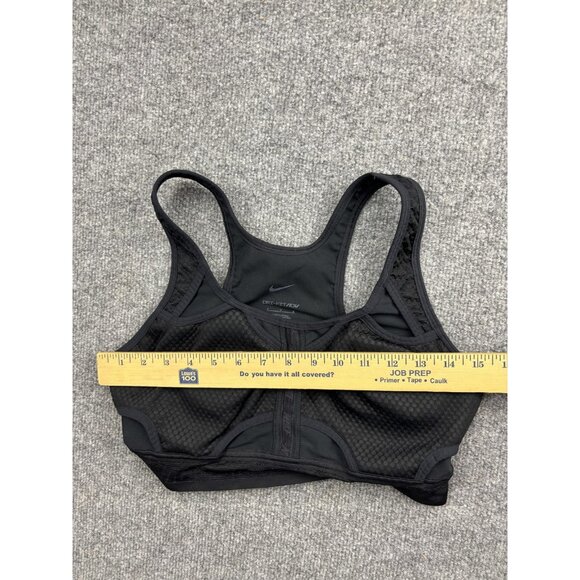 Nike Sports Bra Womens Small Black Dri-FIT ADV Front Zip Racerback Padded Mesh - Picture 3 of 6
